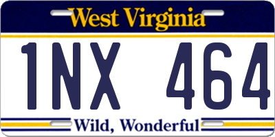 WV license plate 1NX464