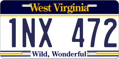 WV license plate 1NX472