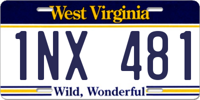 WV license plate 1NX481