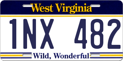 WV license plate 1NX482