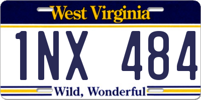 WV license plate 1NX484