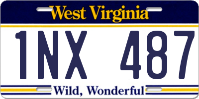 WV license plate 1NX487