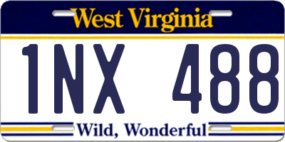 WV license plate 1NX488