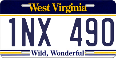 WV license plate 1NX490
