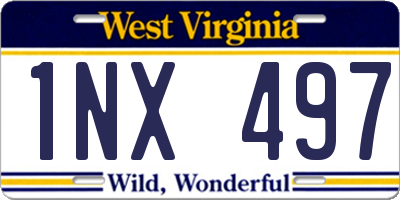 WV license plate 1NX497