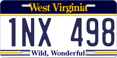 WV license plate 1NX498