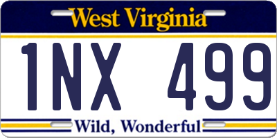 WV license plate 1NX499