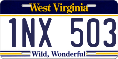 WV license plate 1NX503