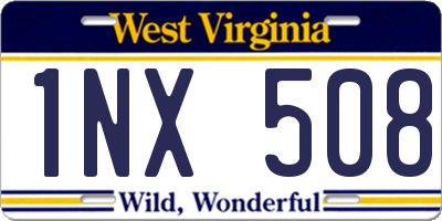 WV license plate 1NX508