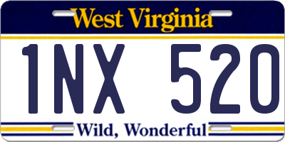 WV license plate 1NX520