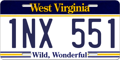 WV license plate 1NX551