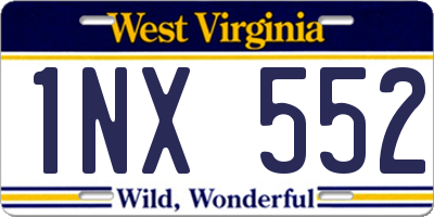 WV license plate 1NX552