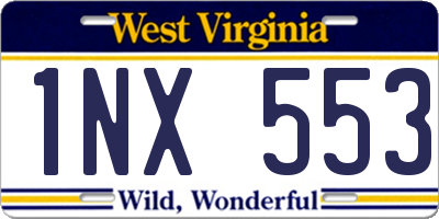 WV license plate 1NX553
