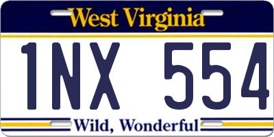 WV license plate 1NX554