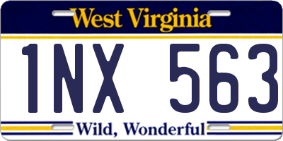 WV license plate 1NX563