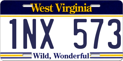 WV license plate 1NX573