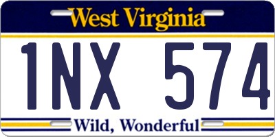 WV license plate 1NX574