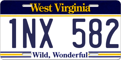 WV license plate 1NX582