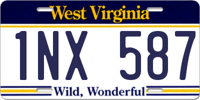 WV license plate 1NX587