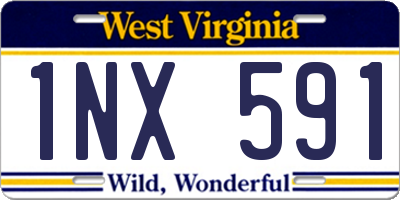 WV license plate 1NX591