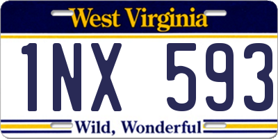 WV license plate 1NX593