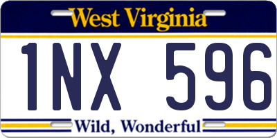 WV license plate 1NX596