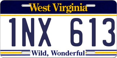WV license plate 1NX613