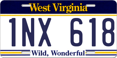 WV license plate 1NX618