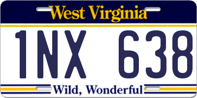 WV license plate 1NX638