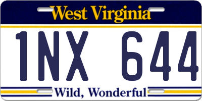 WV license plate 1NX644