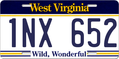 WV license plate 1NX652