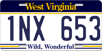 WV license plate 1NX653