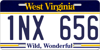WV license plate 1NX656
