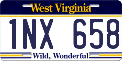 WV license plate 1NX658