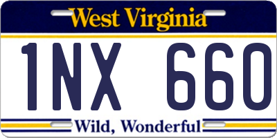 WV license plate 1NX660