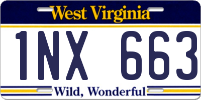 WV license plate 1NX663
