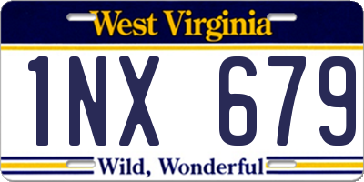 WV license plate 1NX679