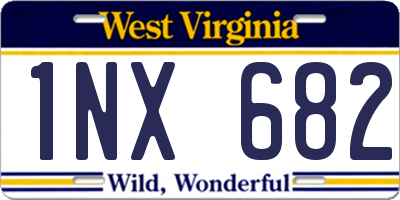 WV license plate 1NX682