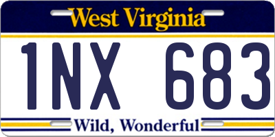 WV license plate 1NX683