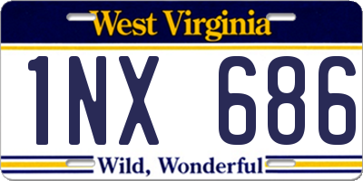 WV license plate 1NX686