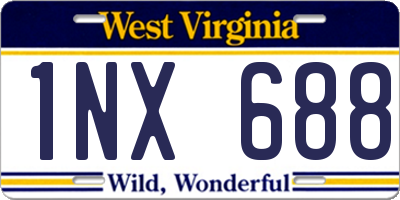 WV license plate 1NX688