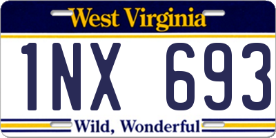 WV license plate 1NX693