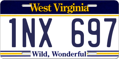 WV license plate 1NX697