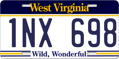 WV license plate 1NX698