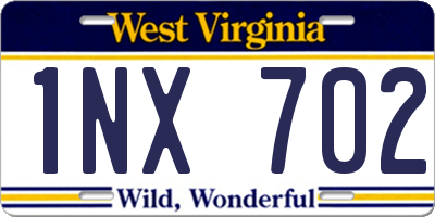 WV license plate 1NX702