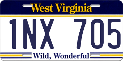 WV license plate 1NX705