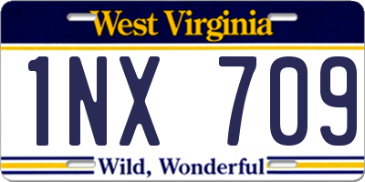WV license plate 1NX709