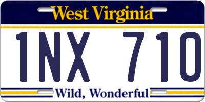 WV license plate 1NX710