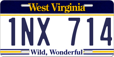 WV license plate 1NX714