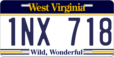 WV license plate 1NX718